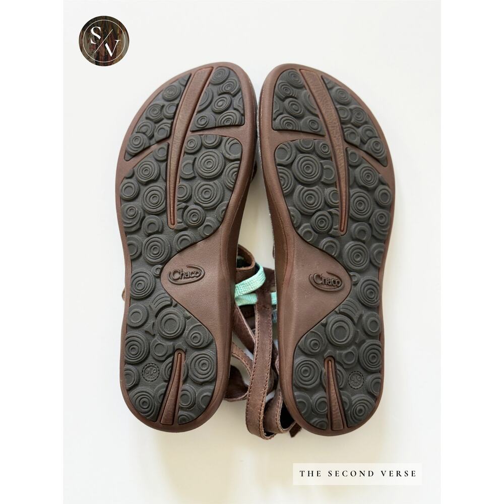 Chaco Womens Leather Loveland Brown Strappy Thong Gorpcore Casual Sandals Size 9 - Picture 5 of 5